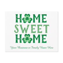 Zuhause Sweet Zuhause Irish Kleeblatt Clover Postc