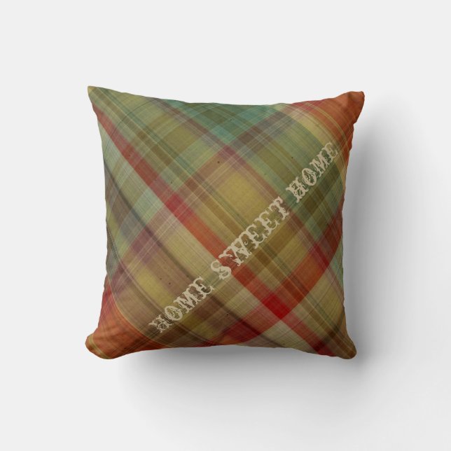 Zuhause Sweet Zuhause Kariert #1 Square Throw Kiss Kissen (Vorderseite)
