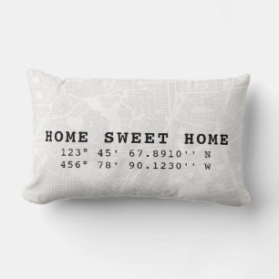 Zuhause Sweet Zuhause  Karte und benutzerdefiniert Lendenkissen