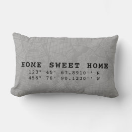 Zuhause Sweet Zuhause | Karte und Koordinaten | Gr Lendenkissen