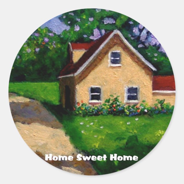ZUHAUSE SWEET ZUHAUSE LAND HÜTTE RUNDER AUFKLEBER (Vorderseite)
