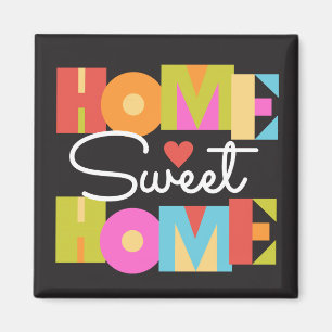 Zuhause Sweet Zuhause Magnet - Farbblockbuchstaben