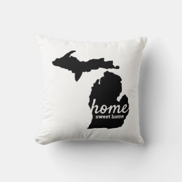 Zuhause Sweet Zuhause Michigan Silhouette Kissen