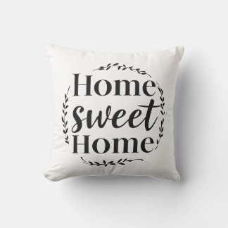 Zuhause Sweet Zuhause Minimalistisch Typografie Kissen