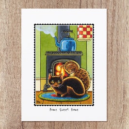 'Zuhause Sweet Zuhause' Moving House Cat Personali Postkarte
