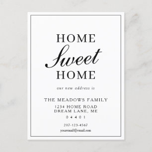 Zuhause Sweet Zuhause Moving Minimalistisch Elegan Ankündigungspostkarte