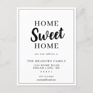 Zuhause Sweet Zuhause Moving Minimalistisch rustik Ankündigungspostkarte