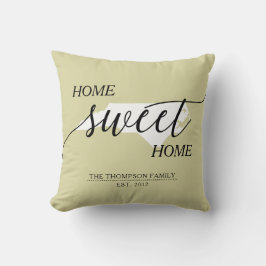 Zuhause Sweet Zuhause NC Staat Familienname Throw Kissen