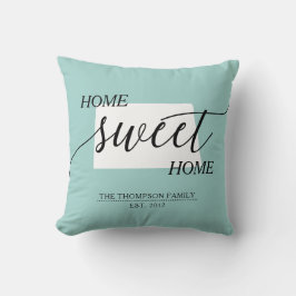 Zuhause Sweet Zuhause ND Staat Familie Name Throw Kissen
