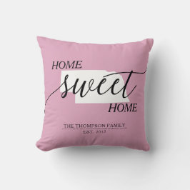 Zuhause Sweet Zuhause NE Staat Familienname Throw Kissen