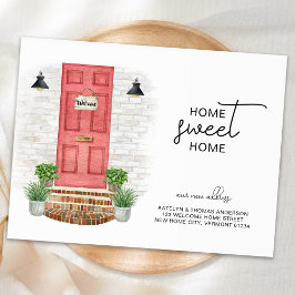 Zuhause Sweet Zuhause Neue Adresse Red Door Wasser Ankündigungspostkarte