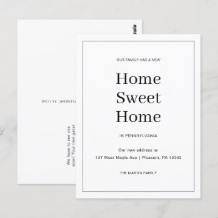 Zuhause Sweet Zuhause Neue Ankündigung zur Adresse Postkarte
