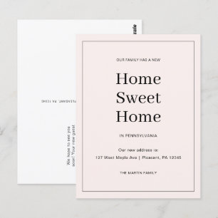 Zuhause Sweet Zuhause Neue Ankündigung zur Adresse Postkarte
