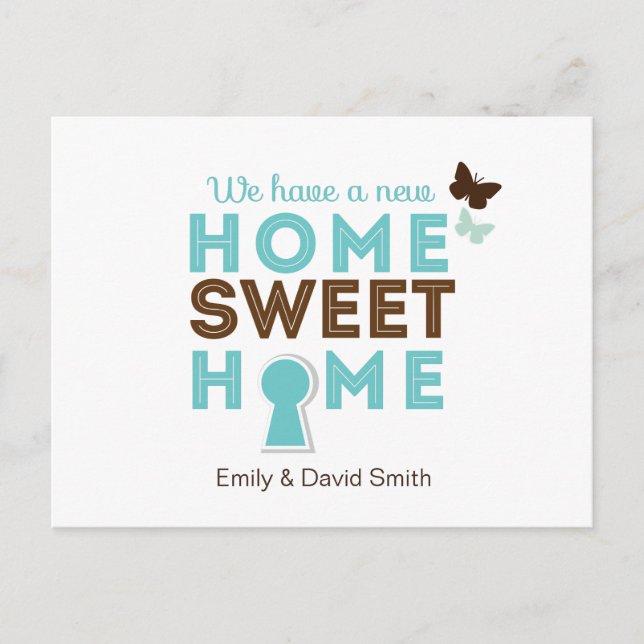 Zuhause Sweet Zuhause {neue Zuhause} Postkarte (Vorderseite)