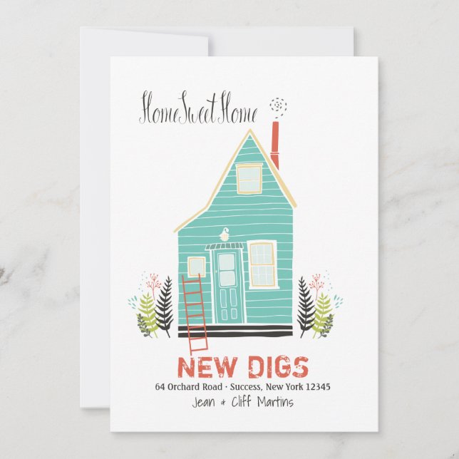 Zuhause Sweet Zuhause New Address Ankündigung (Vorderseite)