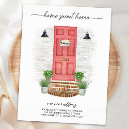 Zuhause Sweet Zuhause New Address Watercolor Red D Ankündigungspostkarte