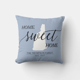 Zuhause Sweet Zuhause NH Staat Familienname Throw Kissen