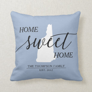 Zuhause Sweet Zuhause NH Staat Familienname Throw  Kissen