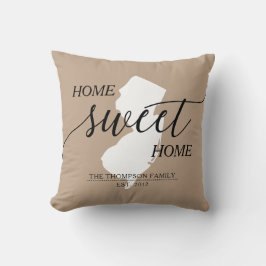 Zuhause Sweet Zuhause NJ Staat Familienname Throw Kissen