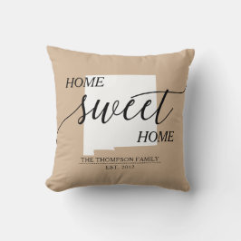 Zuhause Sweet Zuhause NM Staat Familienname Throw Kissen
