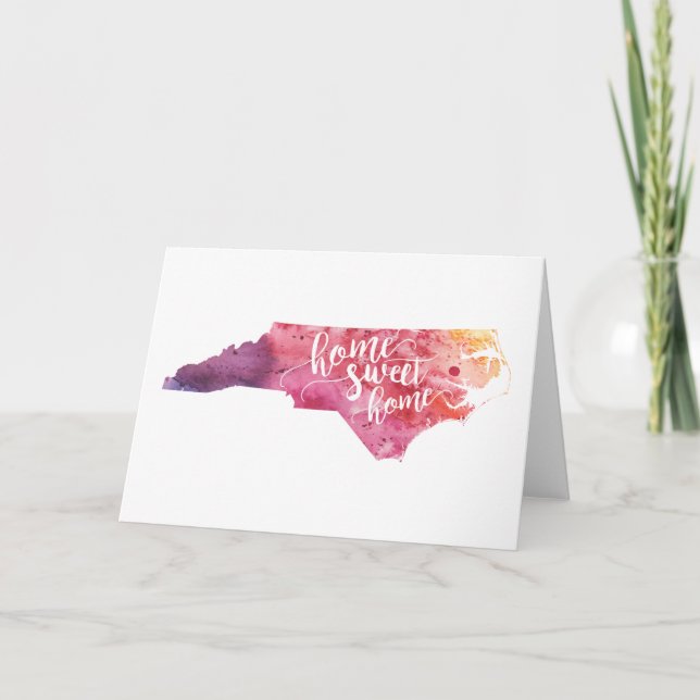 Zuhause Sweet Zuhause North Carolina Karte (Vorderseite)