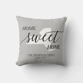 Zuhause Sweet Zuhause NY Staat Familienname Throw Kissen