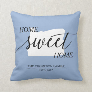 Zuhause Sweet Zuhause ODER Staat Familienname Thro Kissen