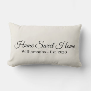 Zuhause Sweet Zuhause Offwhite benutzerdefinierte  Lendenkissen