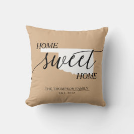 Zuhause Sweet Zuhause OK Staat Familienname Throw Kissen