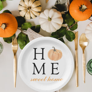 Zuhause Sweet Zuhause Orange Pumpkin Herbstsai Pappteller