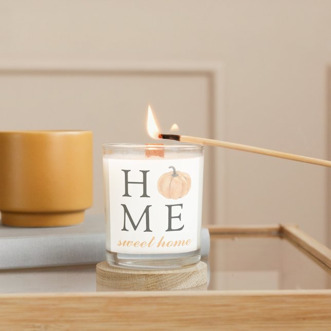 Zuhause Sweet Zuhause | Orange Pumpkin | Herbstsai Quadratischer Aufkleber (Von Creator hochgeladen)