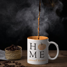 Zuhause Sweet Zuhause | Orange Pumpkin | Herbstsai Zweifarbige Tasse