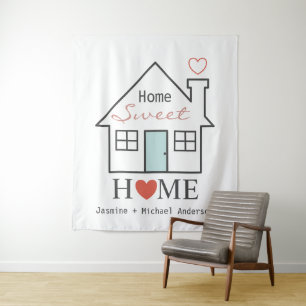 Zuhause Sweet Zuhause personalisiert Wandteppich