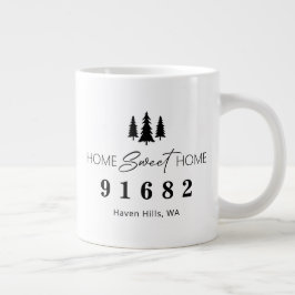 Zuhause Sweet Zuhause Personalisierter Zip-Code Jumbo-Tasse