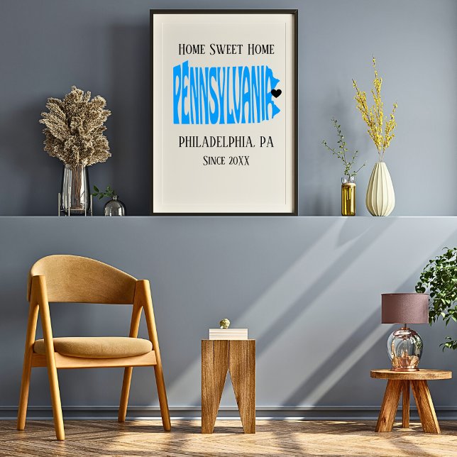 Zuhause Sweet Zuhause Philadelphia PA Blue Staaten Poster (Von Creator hochgeladen)