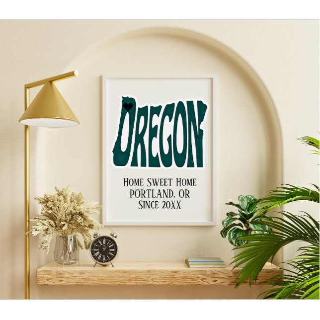 Zuhause Sweet Zuhause Portland Oregon Green Staat  Poster (Von Creator hochgeladen)