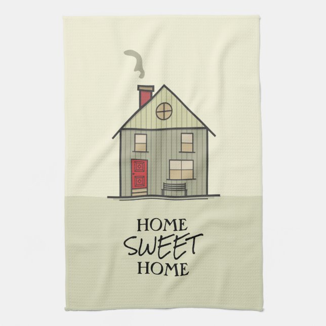Zuhause Sweet Zuhause Quote Niedlich House Geschirrtuch (Vertikal)