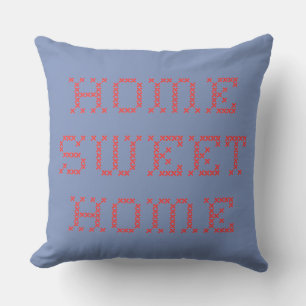 Zuhause Sweet Zuhause Red Cross Stitch Kissen