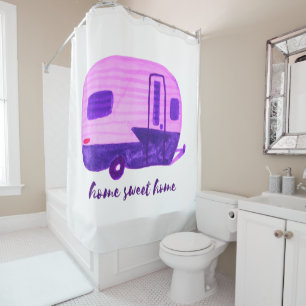 Zuhause Sweet Zuhause Retro RV Trailer Camper Wass Duschvorhang