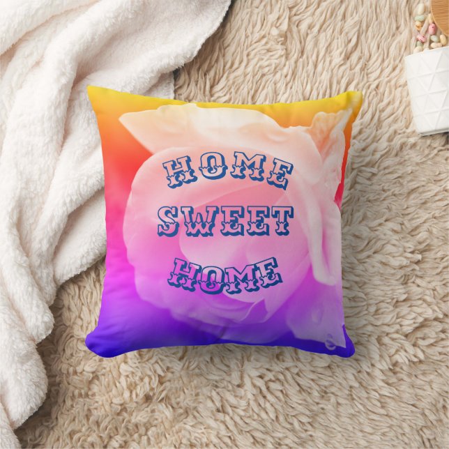 Zuhause Sweet Zuhause Rose Blume Kissen (Decke)