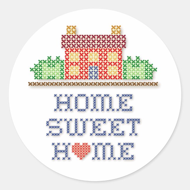 Zuhause Sweet Zuhause Round Stickers (Vorderseite)