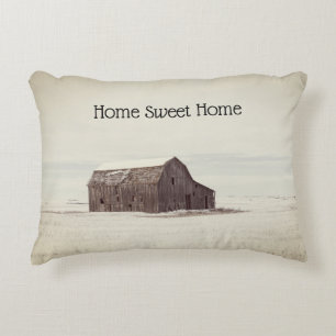 Zuhause Sweet Zuhause Rustic Barschnee Dekokissen