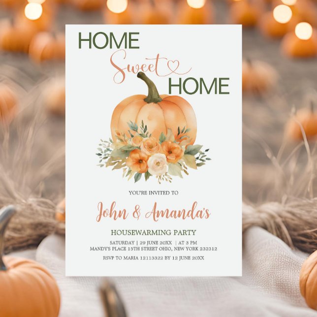 Zuhause Sweet Zuhause Rustic Pumpkin Housewarming  Einladung (Von Creator hochgeladen)