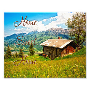 Zuhause Sweet Zuhause Rustikale Landschaft Kunst Fotodruck