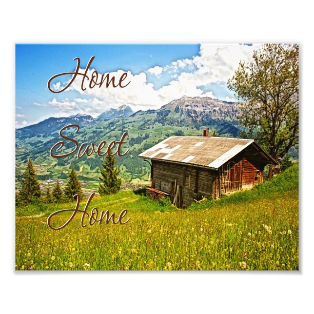 Zuhause Sweet Zuhause Rustikale Landschaft Kunst Fotodruck (Vorne)