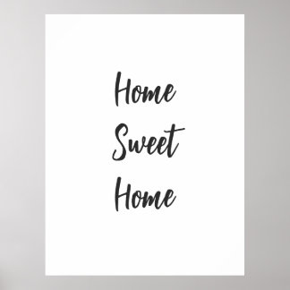 Zuhause Sweet Zuhause, schlicht weiße Wand minimal Poster