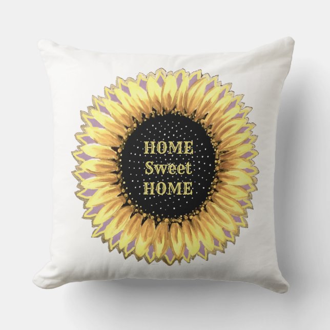 Zuhause Sweet Zuhause Sunflower Kissen (Vorderseite)