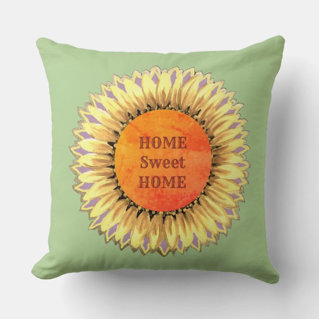 Zuhause Sweet Zuhause Sunflower Kissen (Vorderseite)
