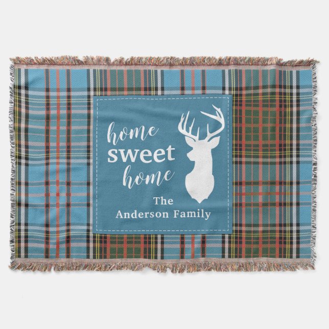 Zuhause Sweet Zuhause Tartan Anderson Kariert Pers Decke (Vorderseite)