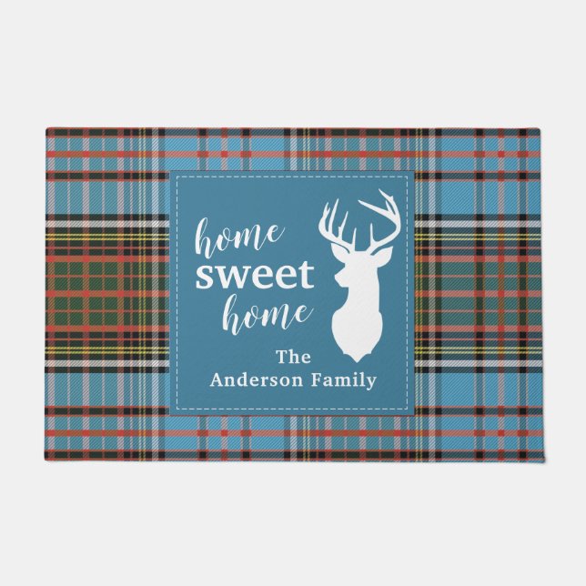 Zuhause Sweet Zuhause Tartan Anderson Kariert Pers Fußmatte (Vorderseite)